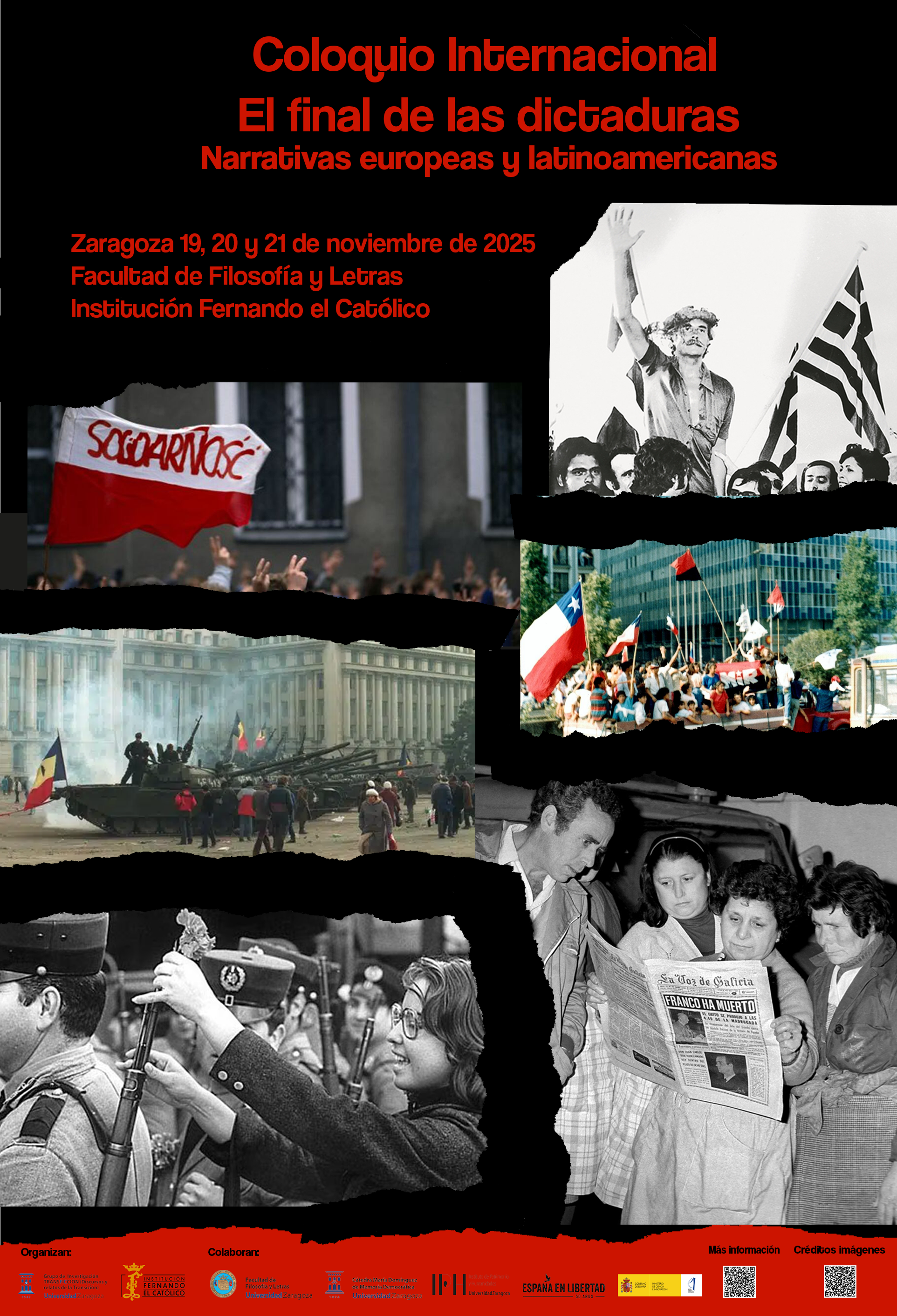 Cartel Coloquio Internacional El final de las dictaduras